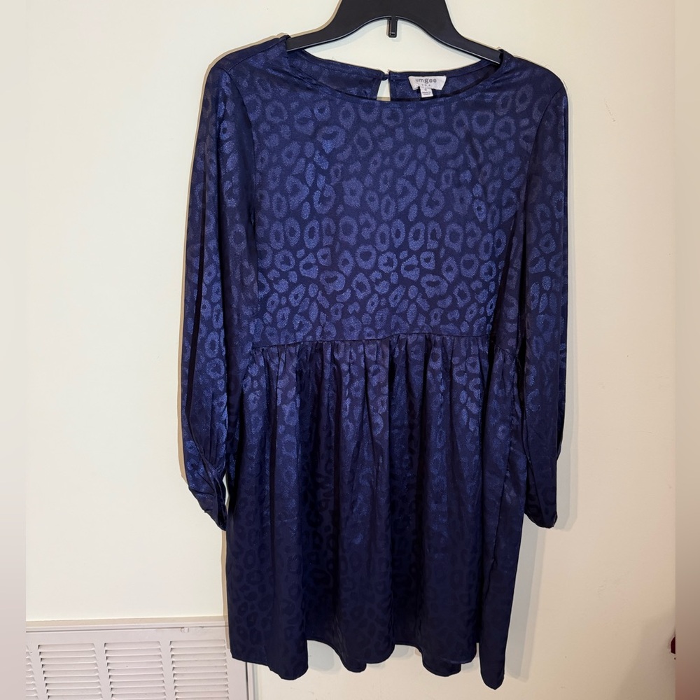 Umgee Blue Leopard Print Dress *EXCELLENT USED CONDITION* - Picture 2 of 8